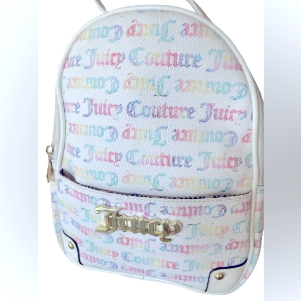 Juicy Couture Logo Backpack White Multi